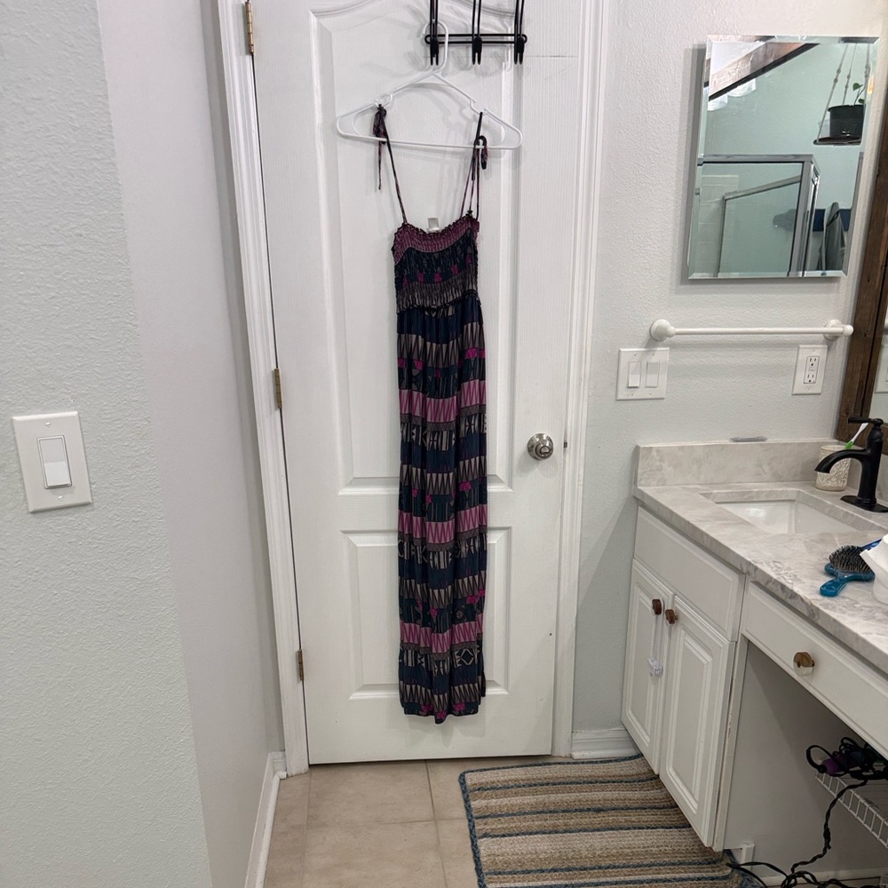 Motherhood Maternity Pink and Black Maxi Dress